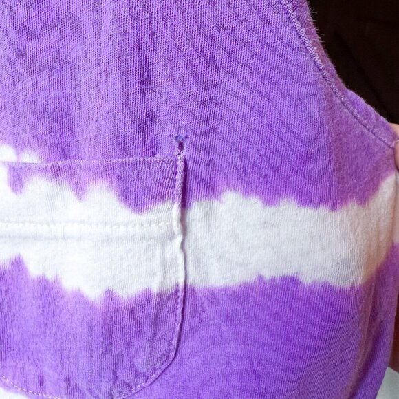 Kirra Dip Dye Tank Top | Purple & White Stripe | Scoop Neck | Medium | Y2K - Picture 9 of 12